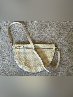 Clare V Grande Fanny Woven Checker Leather